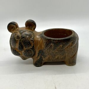 MCM Takahashi Pottery Lion Tiger Candle Votive Holder Planter